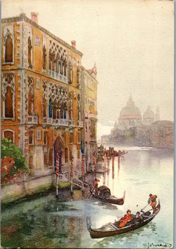 38233 - Künstlerkarte - Venezia , Canal Grande e Palazzo Franchetti - nicht gelaufen