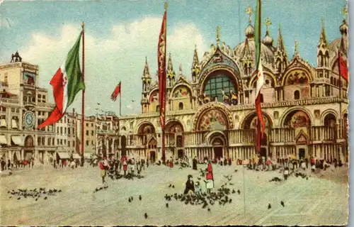 38250 - Künstlerkarte - Venezia , Chiesa di San Marco e Torre dell'Orologio - nicht gelaufen