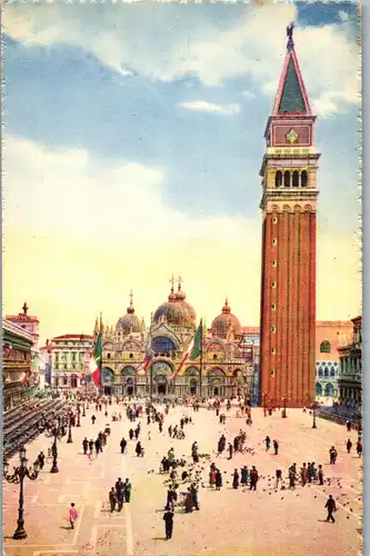 38265 - Künstlerkarte - Venezia , Piazza S. Marco e Campanile - nicht gelaufen