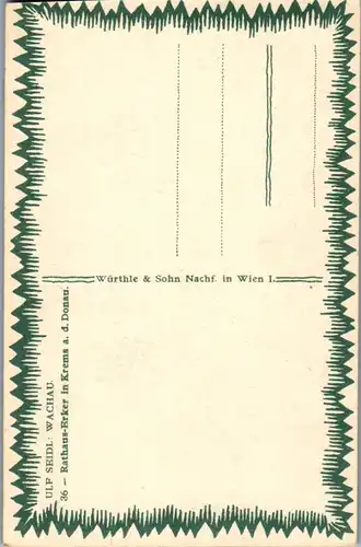 38276 - Künstlerkarte - Wachau , Rathaus Erker in Krems an der Donau , signiert Ulf Seidl - nicht gelaufen