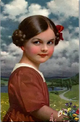 38281 - Kinder - Mädchen , Girl - gelaufen 1921