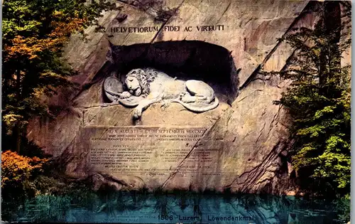 38306 - Schweiz - Luzern , Löwendenkmal - nicht gelaufen