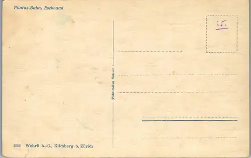 38315 - Schweiz - Pilatusbahn , Eselwand - nicht gelaufen
