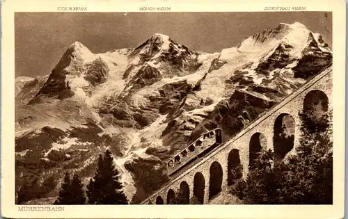 38321 - Schweiz - Mürrenbahn , Eiger , Mönch , Jungfrau - nicht gelaufen