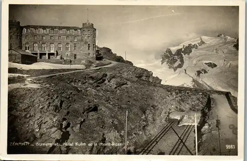 38325 - Schweiz - Zermatt , Gornergrat , Hotel Kulm et le Mont Rose - nicht gelaufen