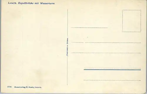 38332 - Schweiz - Luzern , Kapellbrücke mit Wasserturm - nicht gelaufen