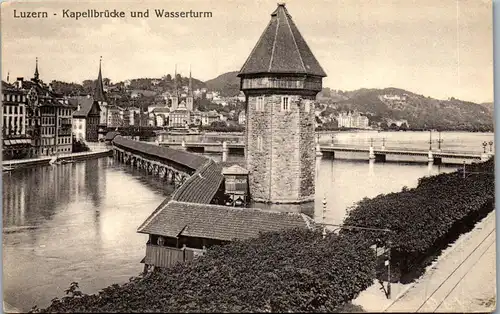 38335 - Schweiz - Luzern , Kapellbrücke und Wasserturm - nicht gelaufen