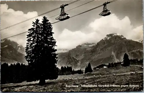 38341 - Schweiz - Engelberg , Schwebebahn Gerschni Trübsee gegen Hahnen - gelaufen 1950