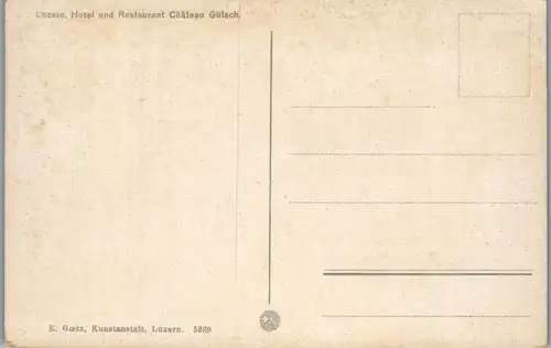 38342 - Schweiz - Luzern , Hotel und Restaurant Chateau Gütsch - nicht gelaufen