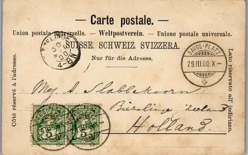 38348 - Schweiz - Davos , Schliffschuhlaufen - gelaufen 1900