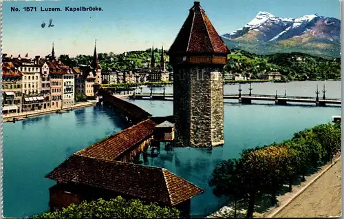 38350 - Schweiz - Luzern , Kapellbrücke - nicht gelaufen