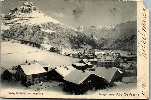 38357 - Schweiz - Engelberg , Alte Dorfpartie - gelaufen 1904