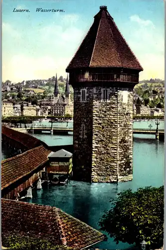 38360 - Schweiz - Luzern , Wasserturm - gelaufen 1911