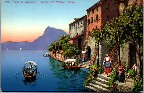 38363 - Schweiz - Lago di Lugano , Gandria del Pittore Usadel - nicht gelaufen