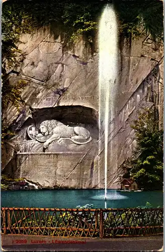 38364 - Schweiz - Luzern , Löwendenkmal - gelaufen 1924