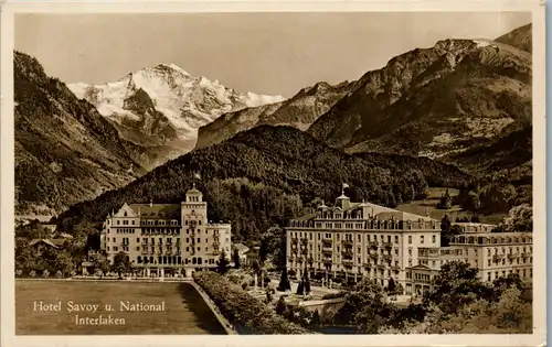 38366 - Schweiz - Interlaken , Hotel Savoy u. National  - nicht gelaufen