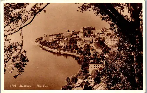 38374 - Schweiz - Montreux , Bon Port - gelaufen 1936