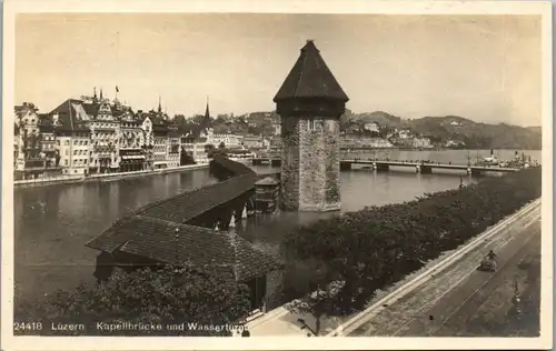 38376 - Schweiz - Luzern , Kapellbrücke und Wasserturm - nicht gelaufen