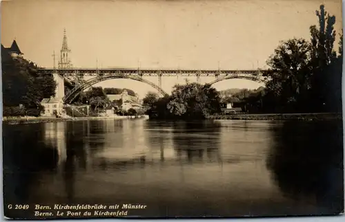 38377 - Schweiz - Bern , Kirchenfeldbrücke mit Münster - nicht gelaufen