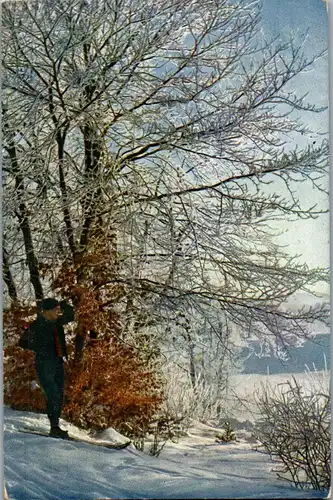 38405 - Künstlerkarte - Winterlandschaft - gelaufen 1912