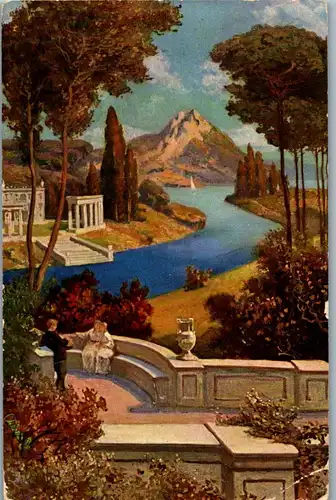 38430 - Künstlerkarte - Motiv Landschaft - gelaufen 1910