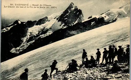 38445 - Frankreich - Dauphine , Massif de l'Oisans , Le Glacier du Lac et le Pic de la Merje - nicht gelaufen