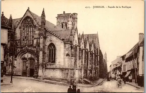 38471 - Frankreich - Josselin , Facade de la Basilique - nicht gelaufen