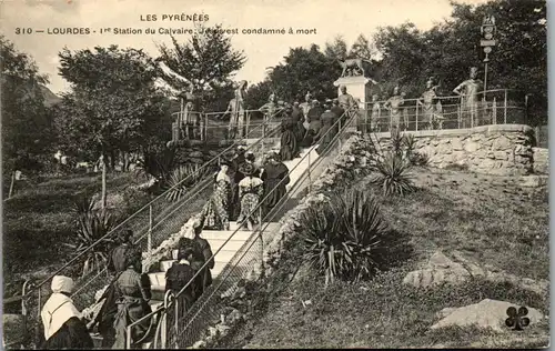 38485 - Frankreich - Lourdes , 1re Station du Calvaire Jesus est condamne a mort - nicht gelaufen