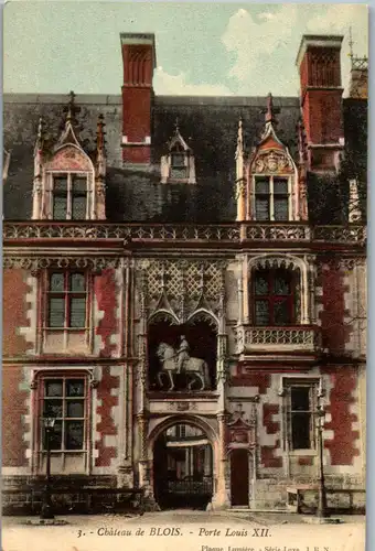 38489 - Frankreich - Blois , Chateau de Blois , Porte Louis XII - nicht gelaufen