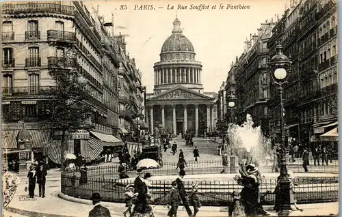38495 - Frankreich - Paris , La Rue Soufflot et le Pantheon - gelaufen