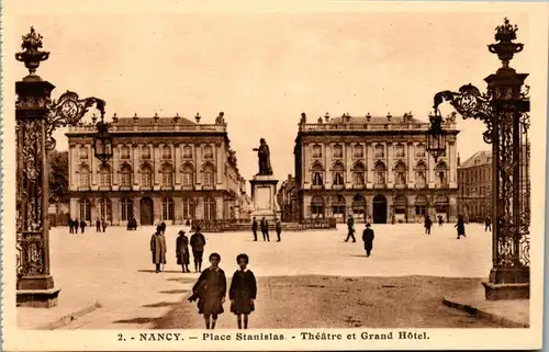 38501 - Frankreich - Nancy , Place Stanislas , Theatre et Grand Hotel - nicht gelaufen