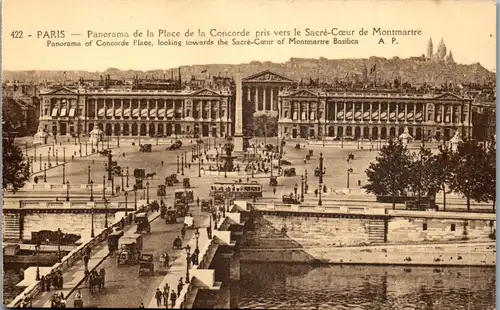 38518 - Frankreich - Paris , Panorama de la Place de la Concorde pris vers le Sacre Coeur de Montmarte - nicht gelaufen