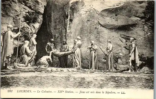 38524 - Frankreich - Lourdes , Le Calvaire XIV Station , Jesus est mis dans le Sepulcre - nicht gelaufen