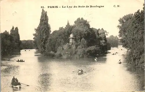 38527 - Frankreich - Paris , Le Lac du Bois de Boulogne - gelaufen 1906