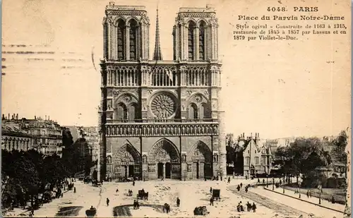 38529 - Frankreich - Paris , Place du Parvis Notre Dame - gelaufen