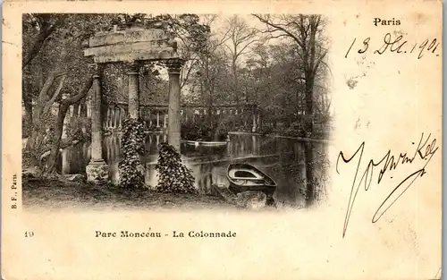 38530 - Frankreich - Paris , Parc Monceau , La Colonnade - gelaufen 1901