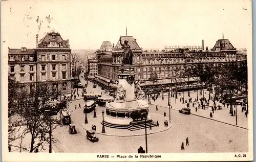 38535 - Frankreich - Paris , Place de la Republique - gelaufen