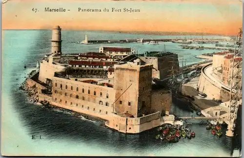 38539 - Frankreich - Marseille , Panorama du Fort St. Jean - nicht gelaufen