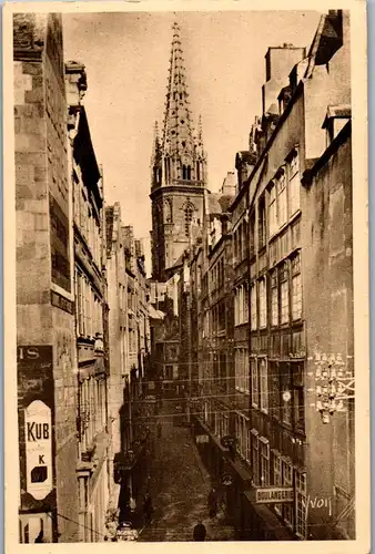 38546 - Frankreich - Saint Malo , La Grande Rue et la Cathedrale - nicht gelaufen
