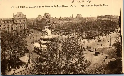 38559 - Frankreich - Paris , Ensemble de la Place de la Republique - nicht gelaufen