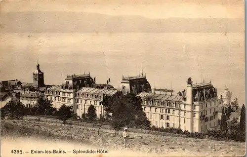 38572 - Frankreich - Evian les Bains , Splendide Hotel - gelaufen 1907