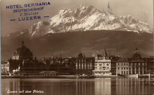 38573 - Schweiz - Luzern mit dem Pilatus - gelaufen 1913