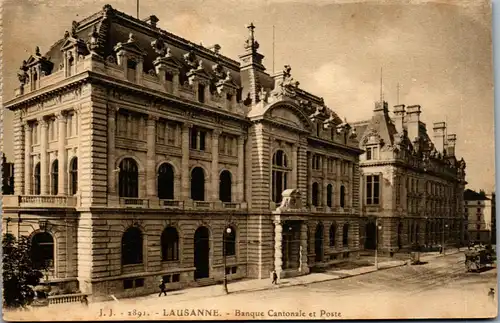 38577 - Schweiz - Lausanne , Banque Cantonale et Poste - nicht gelaufen