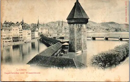 38580 - Schweiz - Luzern , Kapellbrücke und Wasserturm - nicht gelaufen