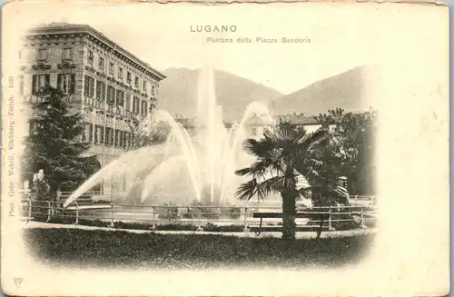 38597 - Schweiz - Lugano , Fontana della Piazza Bandoria - nicht gelaufen