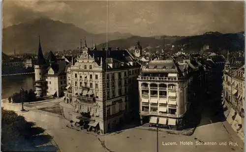 38606 - Schweiz - Luzern , Hotel Schwanen , Hotel Rigi - nicht gelaufen