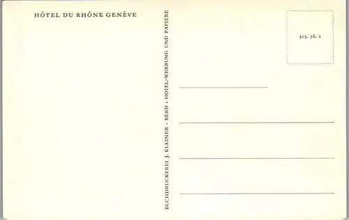 38633 - Schweiz - Geneve , Hotel du Rhone - nicht gelaufen
