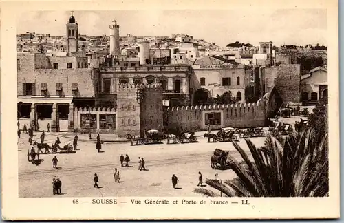 38637 - Tunesien - Sousse , Vue generale et Porte de France , Cinema Parisiana - nicht gelaufen