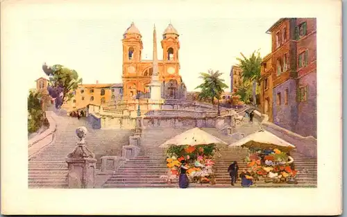 38640 - Künstlerkarte - Roma , Trinita de Monti - nicht gelaufen