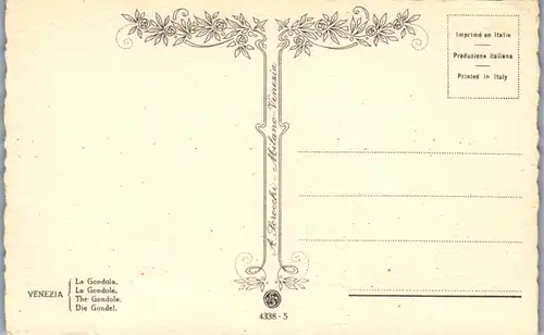 38644 - Künstlerkarte - Venezia , La Gondola - nicht gelaufen